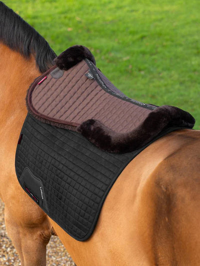 Lemieux sadelpad (half pad)  med merino uld - brun, hvid el. sort str. L
